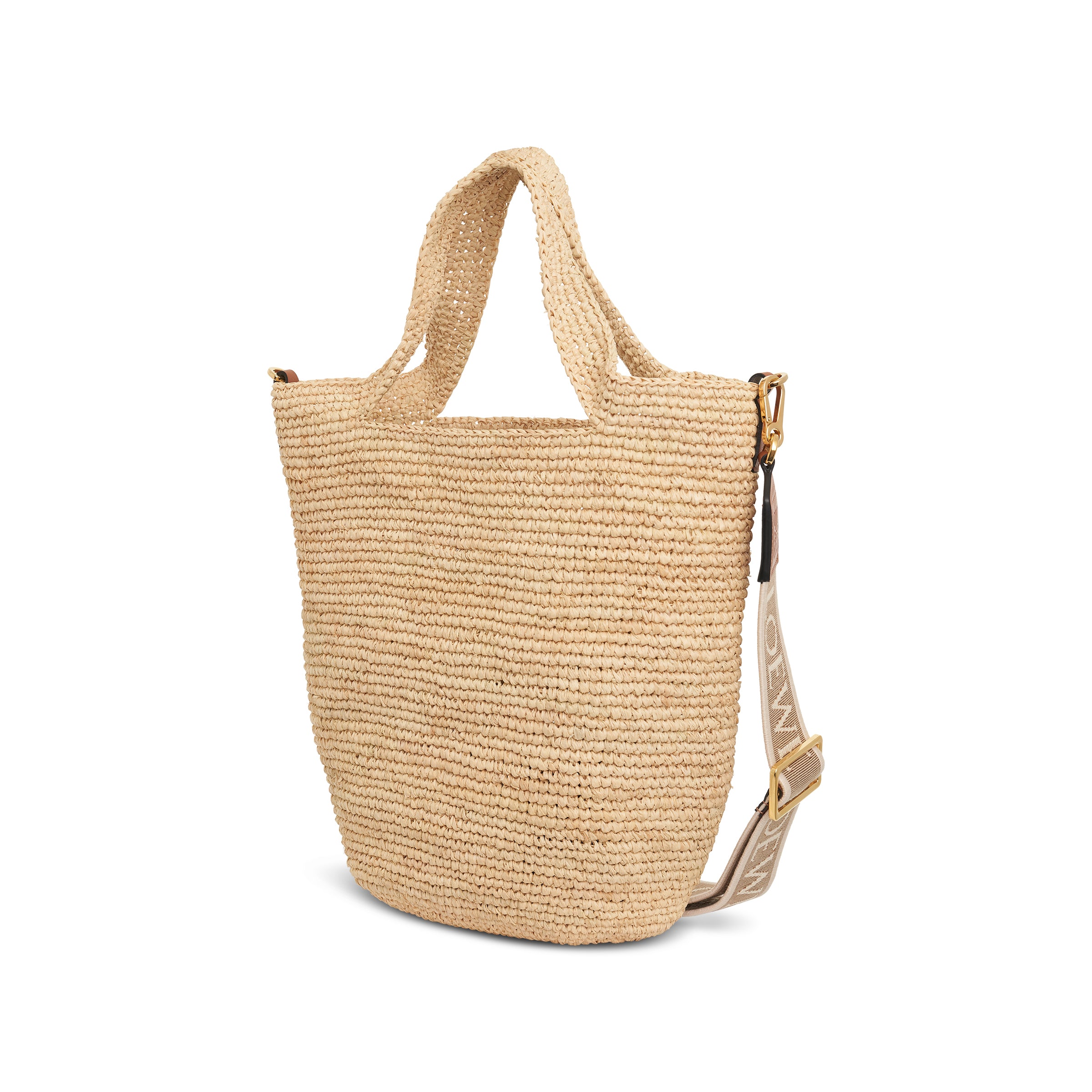 Mini Slit bag in raffia and calfskin Natural/Tan - LOEWE