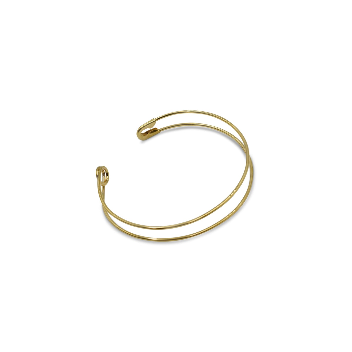 Safety Pin Bangle in Gold