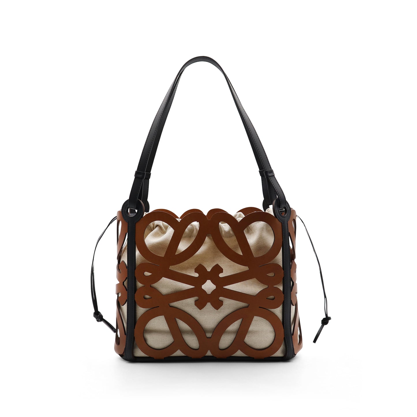 Small Anagram Cut Out Tote Bag in Calfskin in Tan
