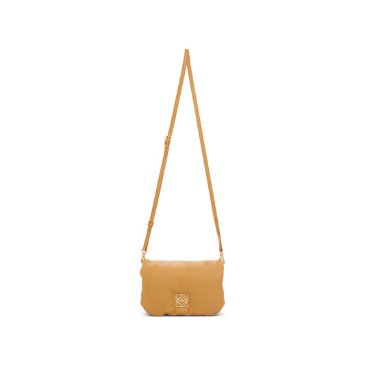 Mini Puffer Goya Bag in Shiny Nappa Lambskin in Camel