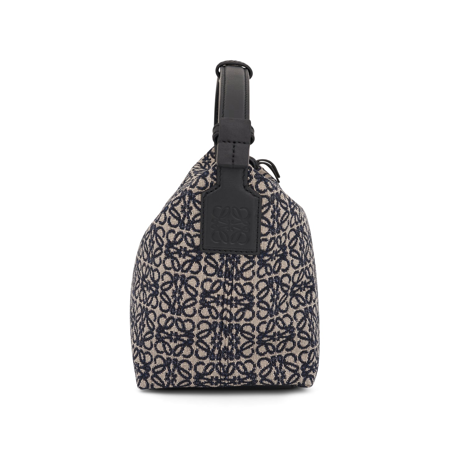 Small Cubi Bag in Anagram Jacquard and Calfskin in Navy/Black