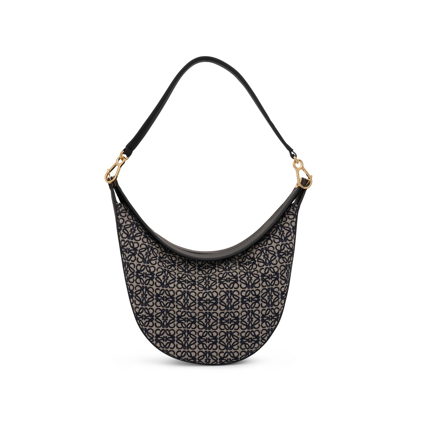 Medium Luna Bag in Anagram Jacquard and Calfskin in Navy