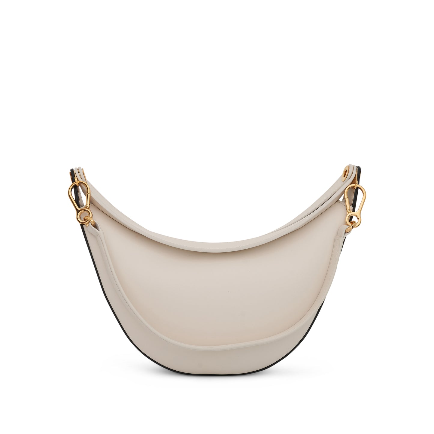 Small Loewe Luna Bag in Satin Calfskin in Soft White