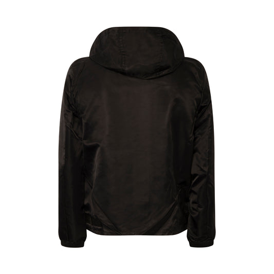 Zipped Hoodie Windbreaker in Black