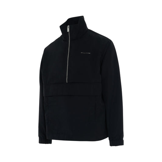 Logo Track Windbreaker Jacket in Black