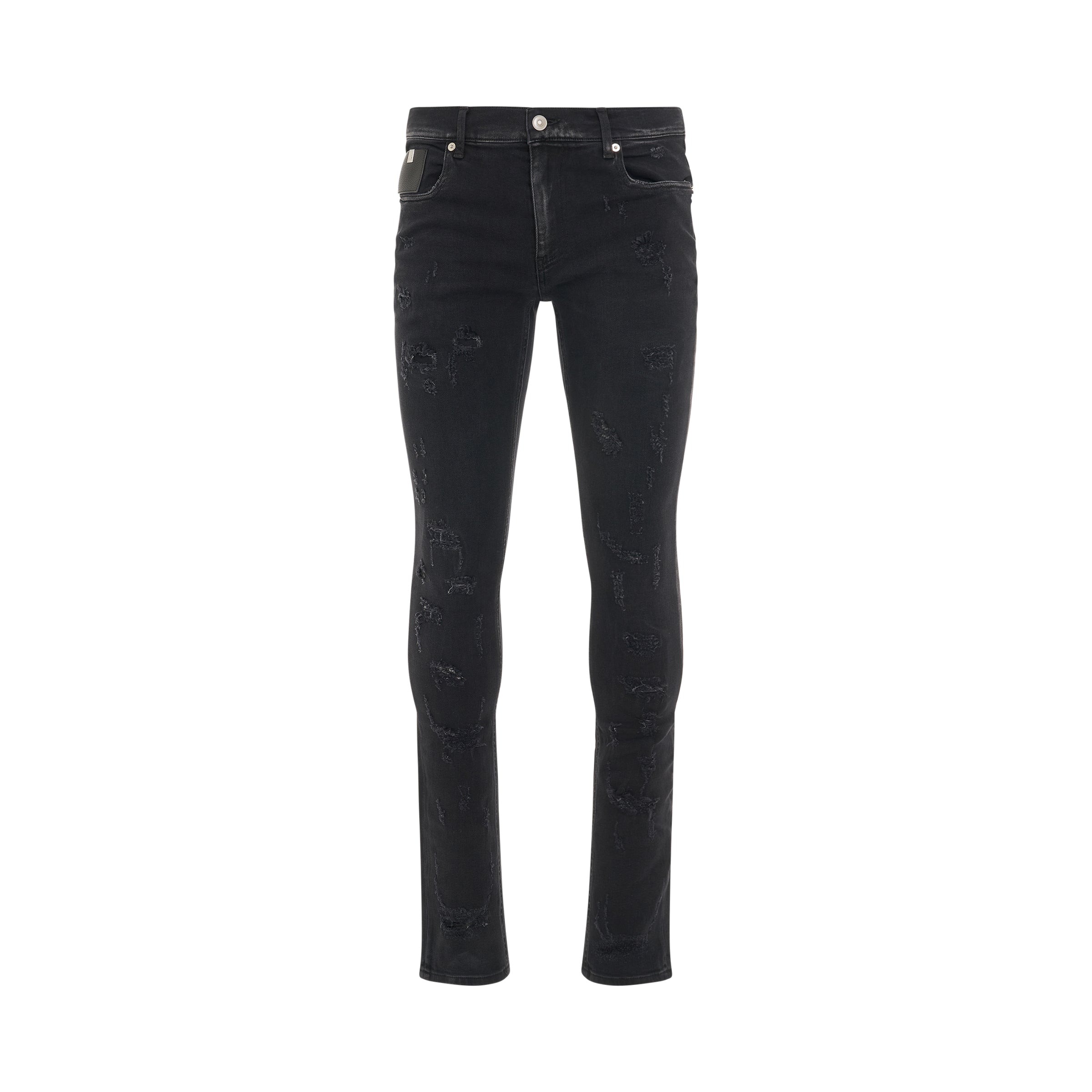 Super Skinny Treated Jeans in Black