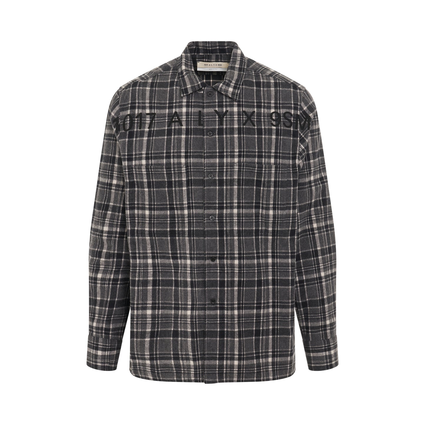 Plaid Logo Flannel Shirt in Black