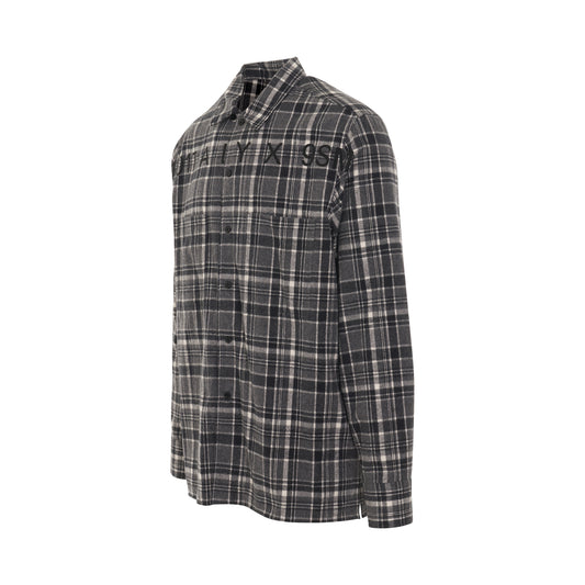 Plaid Logo Flannel Shirt in Black