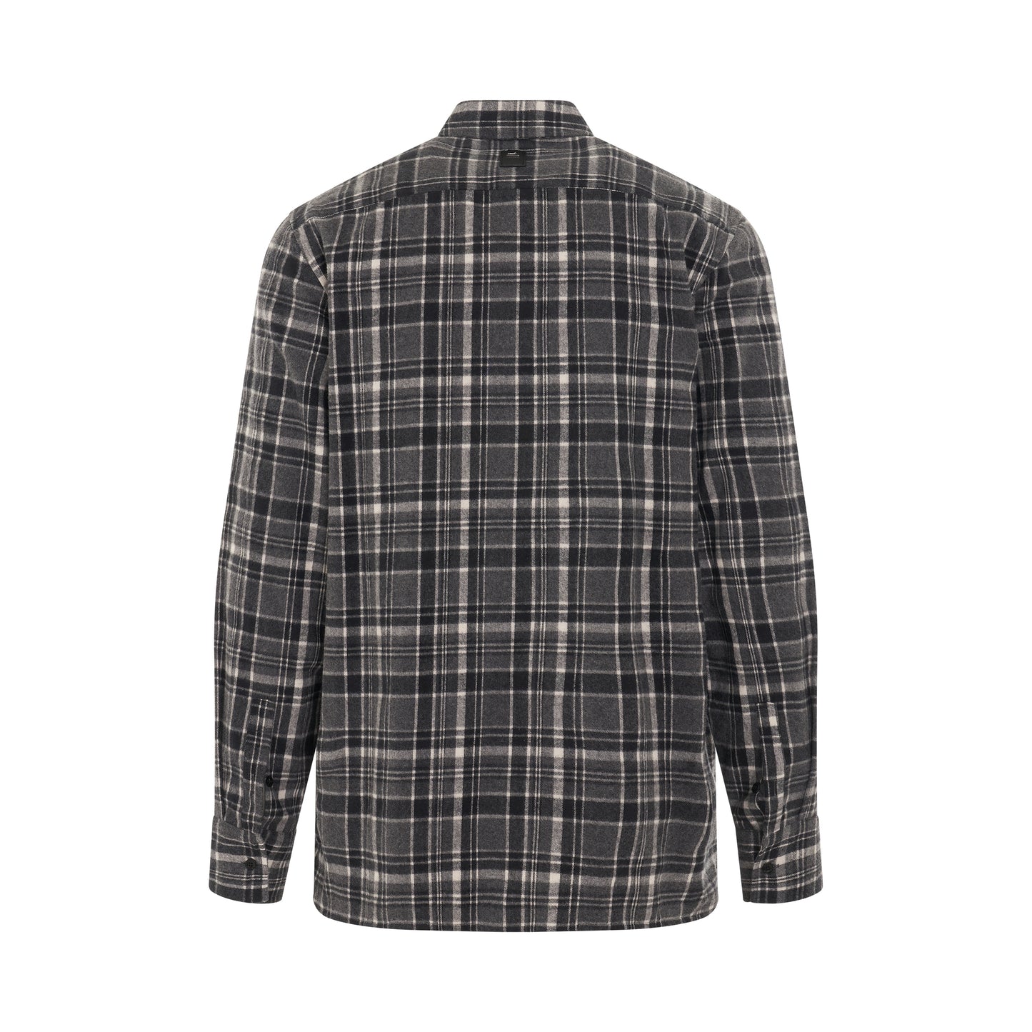 Plaid Logo Flannel Shirt in Black