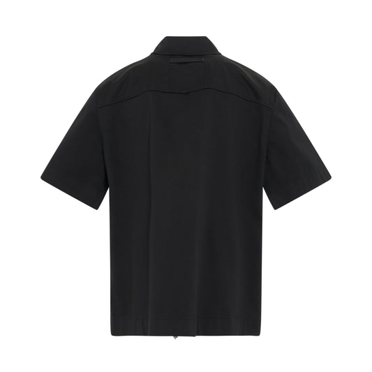 Logo S/S Zip Shirt in Black