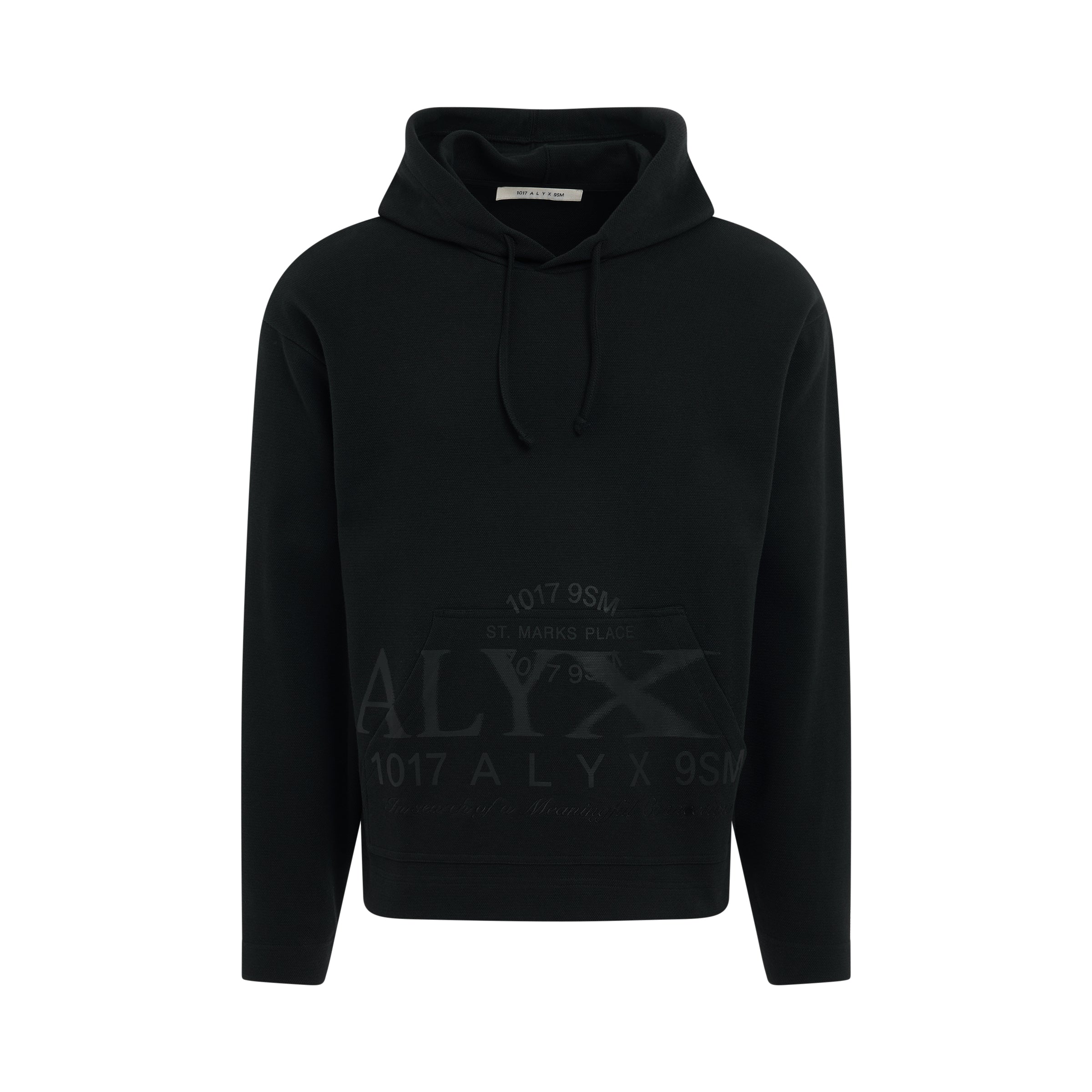 Pique Hoodie in Black