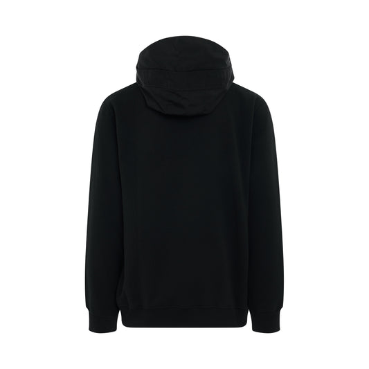 Mid Zip Hoodie in Black