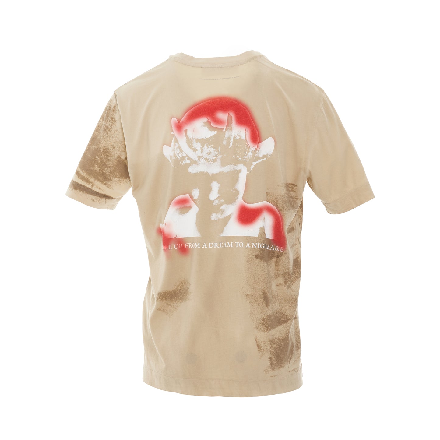 Treated Logo T-Shirt in Off Tan