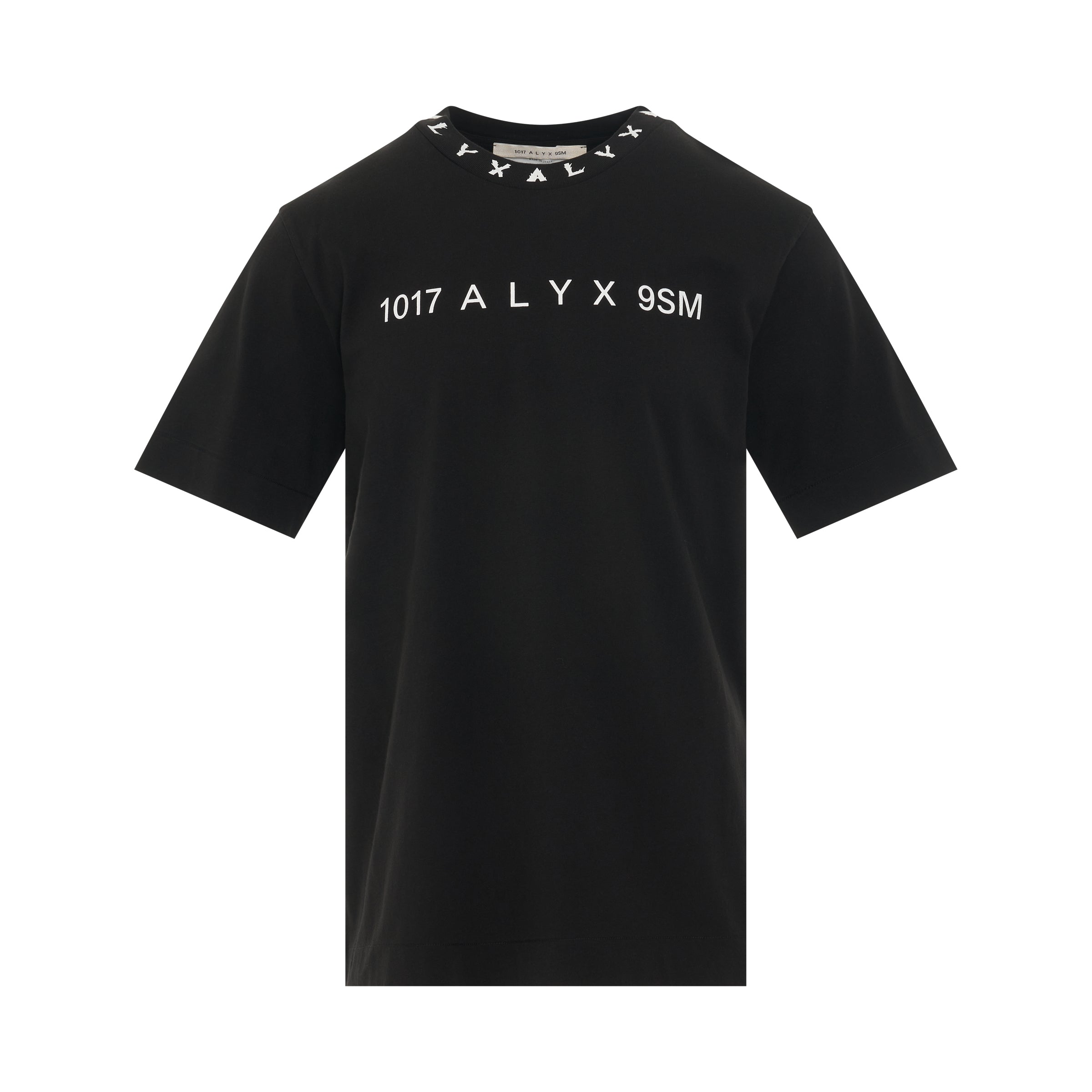 Print Logo Collar S/S T-Shirt in Black