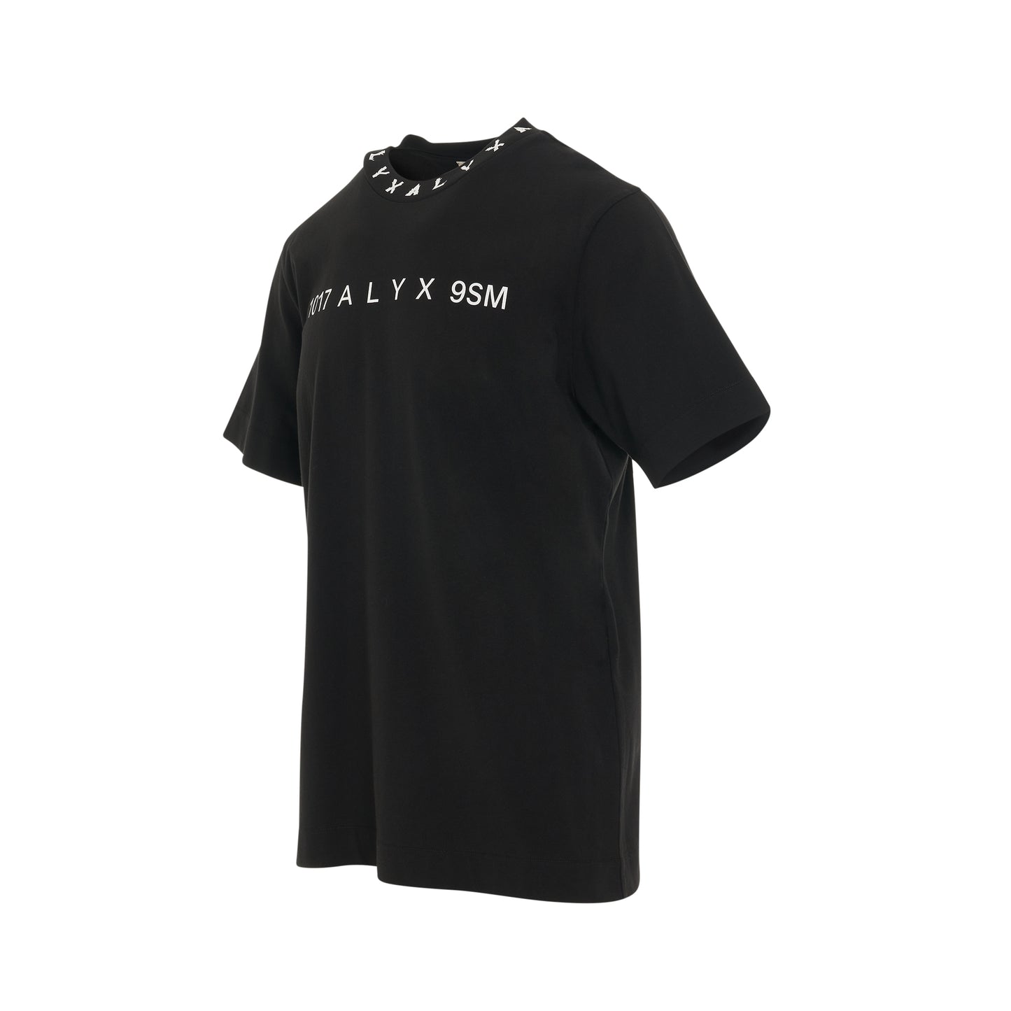 Print Logo Collar S/S T-Shirt in Black