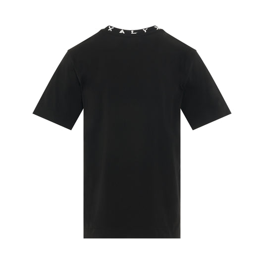 Print Logo Collar S/S T-Shirt in Black