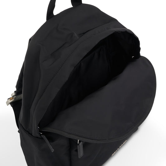 Buckle Shoulder Straps Backpack in Black