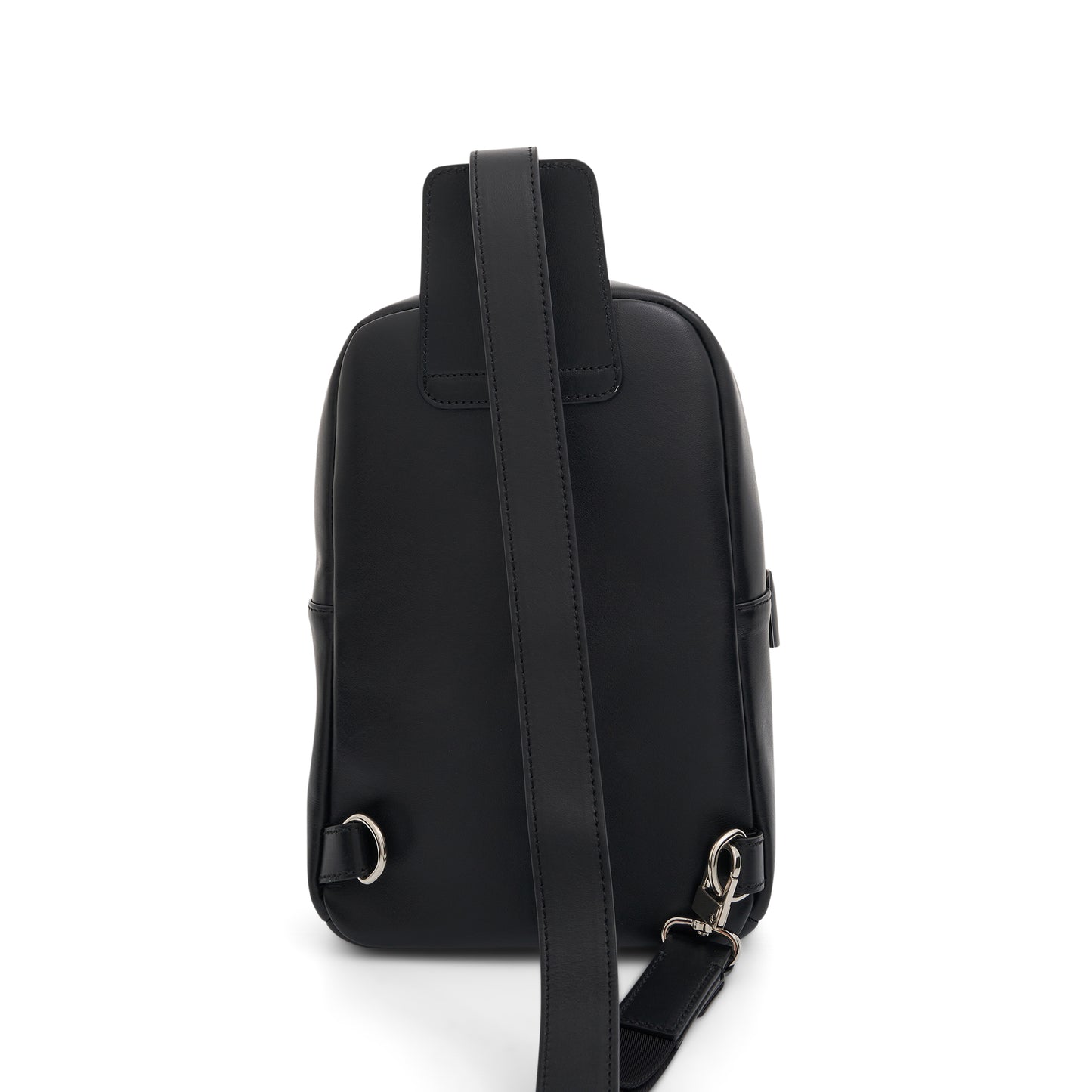 Buckle Leather Small Crossbody Bag in Black
