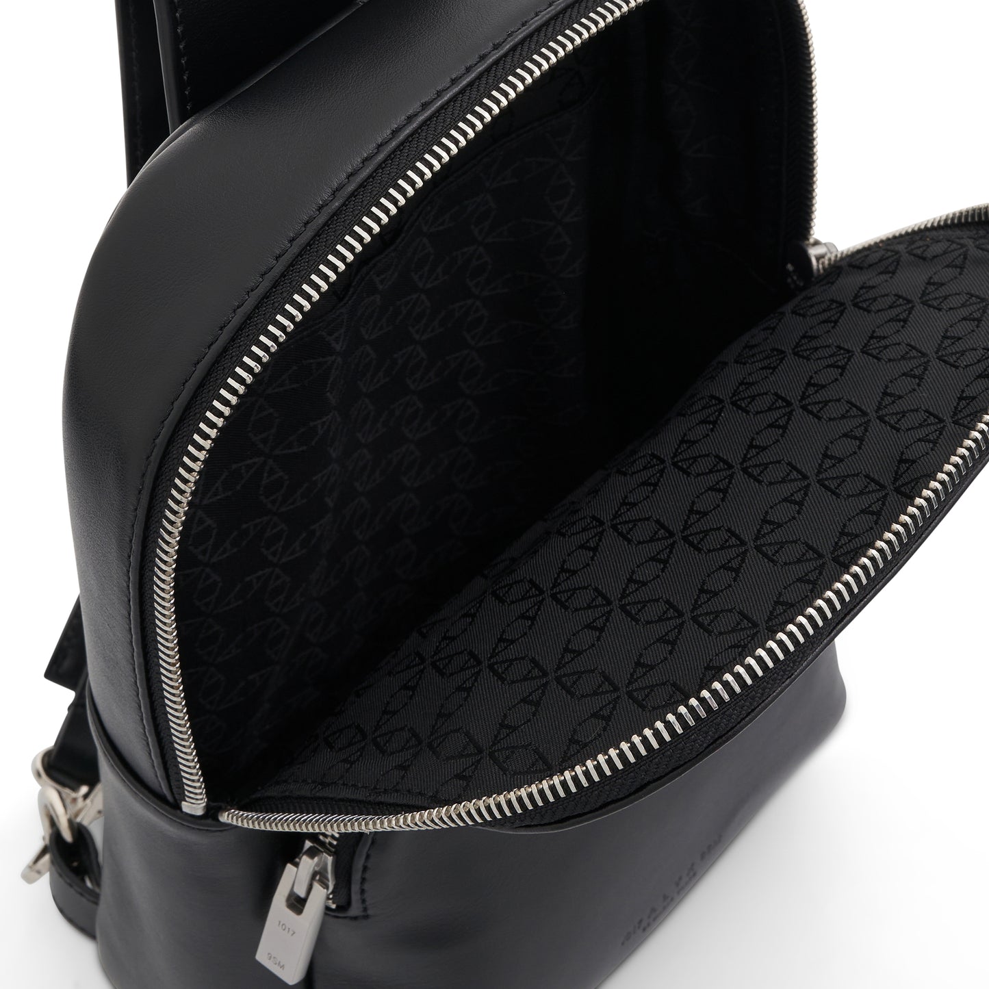 Buckle Leather Small Crossbody Bag in Black