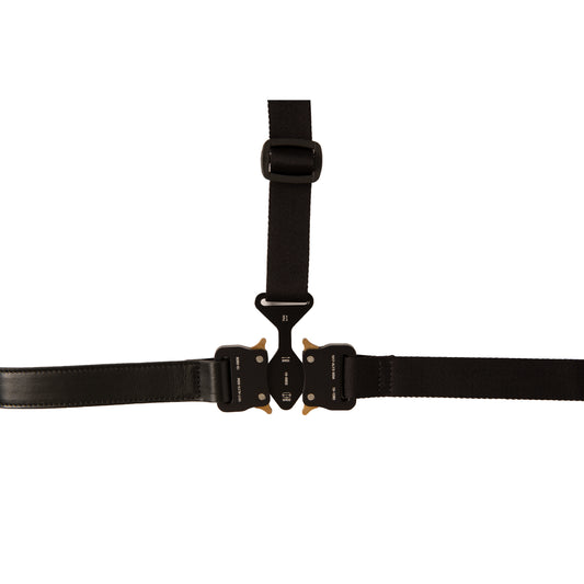 Tri Buckle Chest Belt in Black