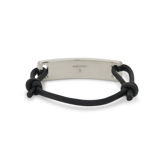 Cord & Metal Bracelet in Black