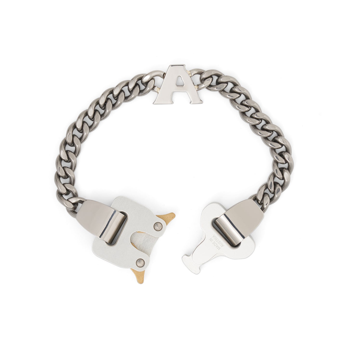 Buckle Bracelet with Charm in Silver