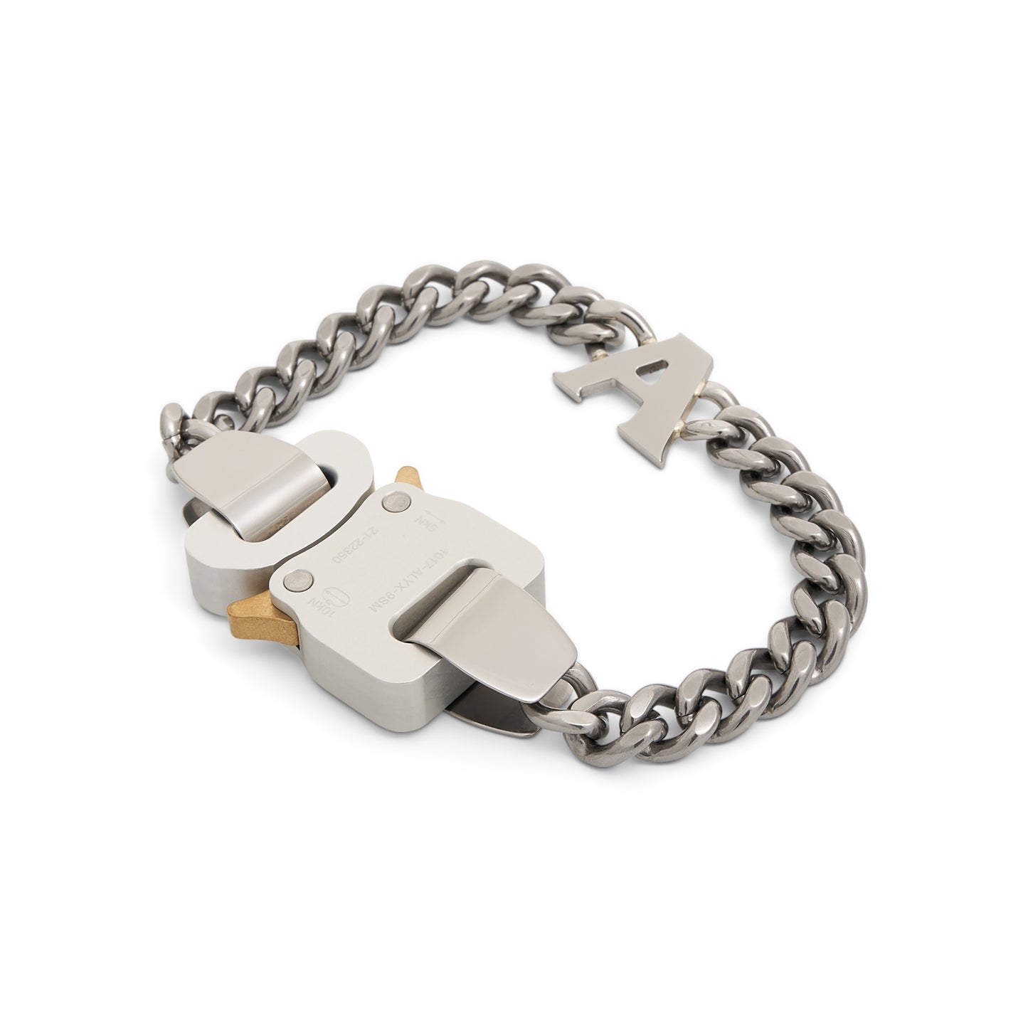 Buckle Bracelet with Charm in Silver