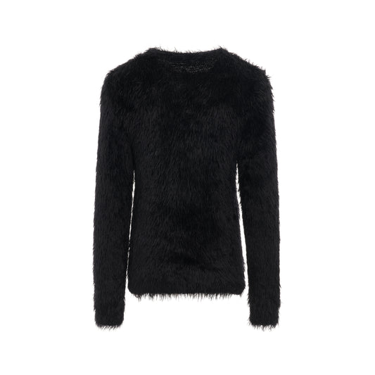 Feather Crewneck Sweater in Black