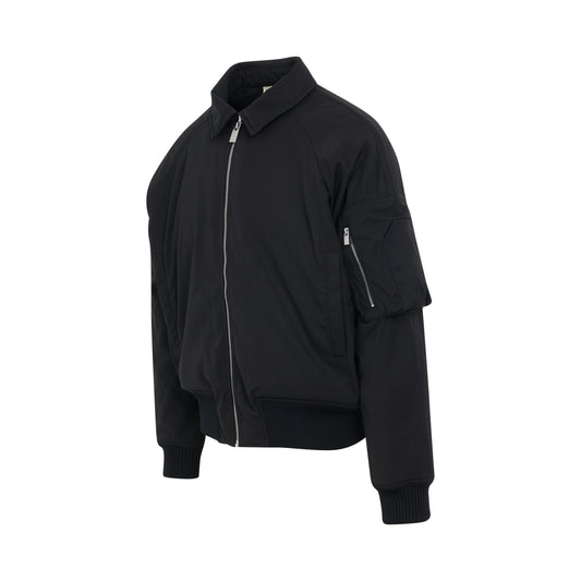 Arch Logo Bomber Jacket in Black