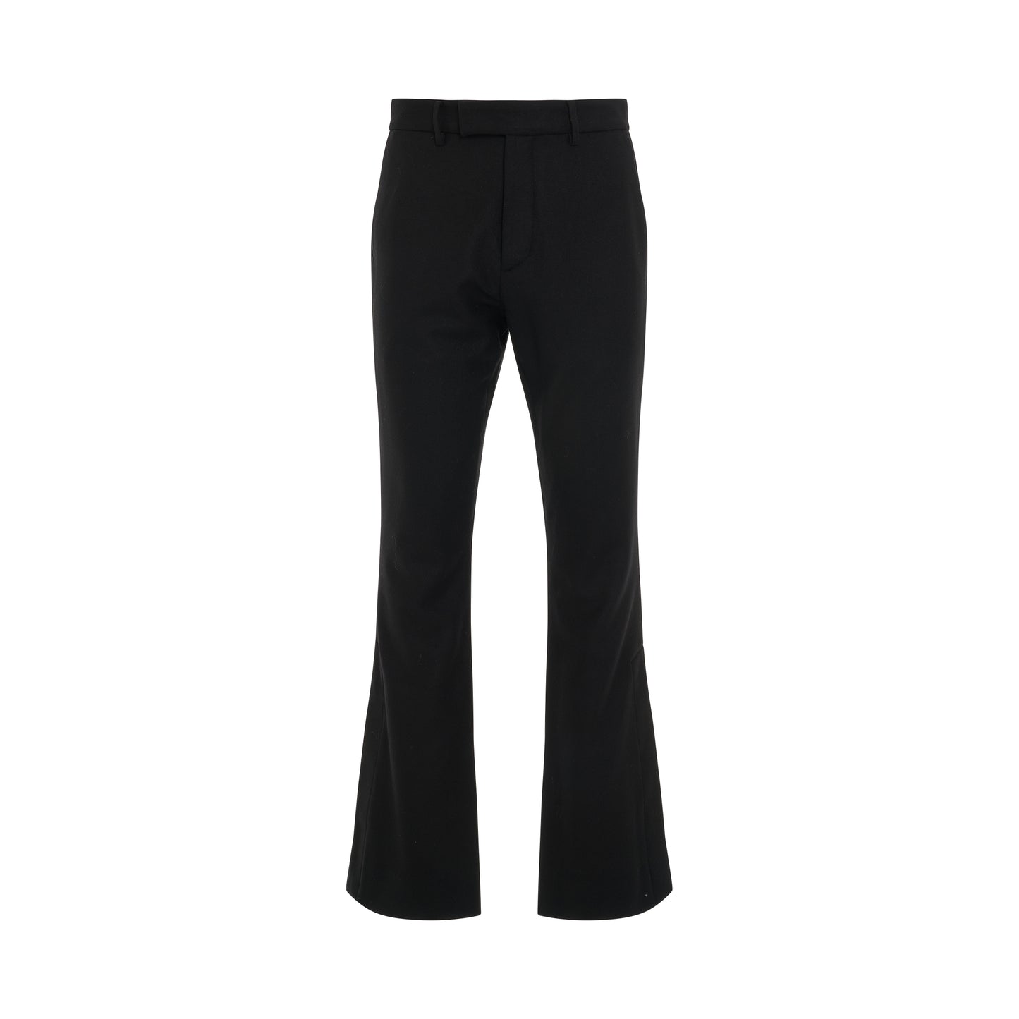 Wool Flannel Flare Pants in Black