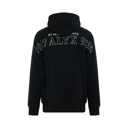 Printed Logo Hoodie in Black