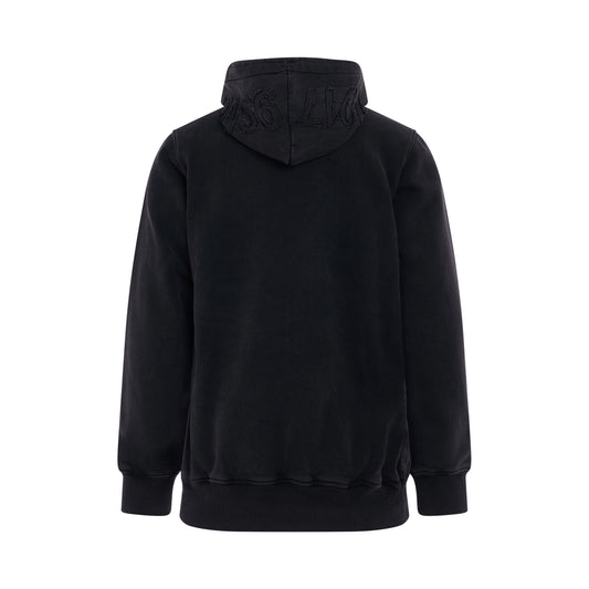 Textured Logo Hoodie in Black