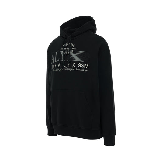 Printed Logo Treated Hoodie in Black