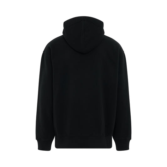 Printed Logo Treated Hoodie in Black