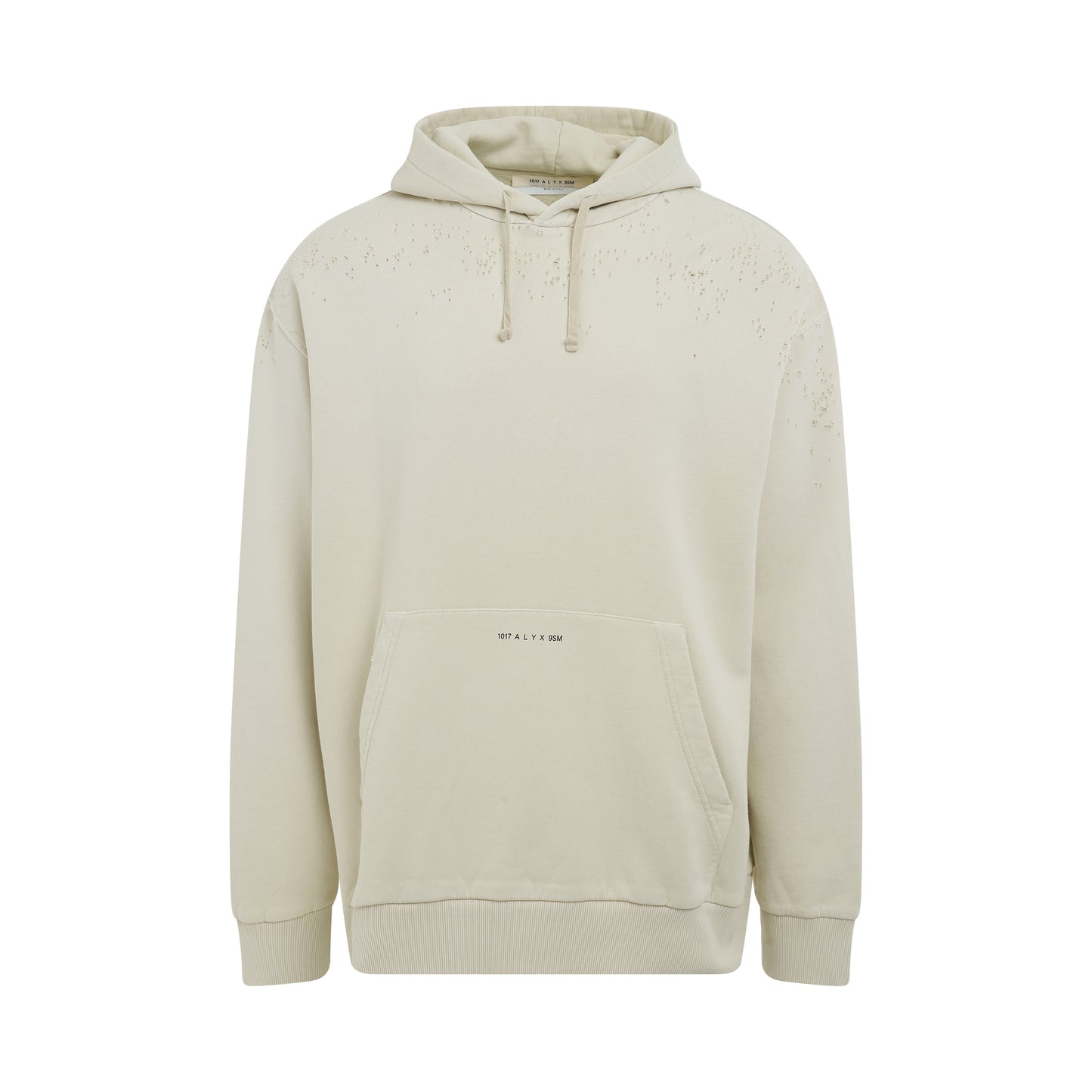 Printed Logo Treated Hoodie in Off White