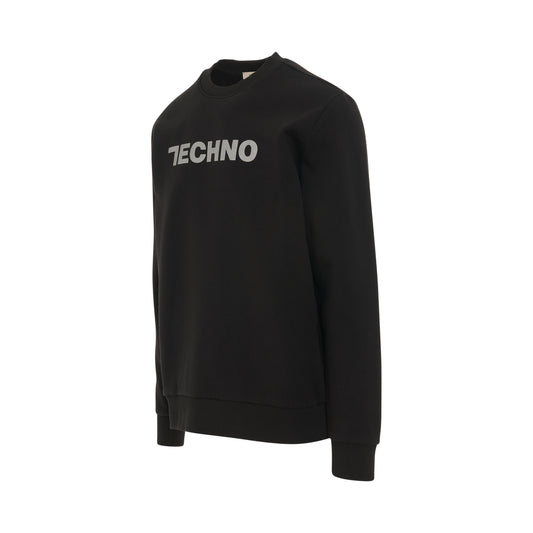 Techno Crewneck Sweatshirt in Black