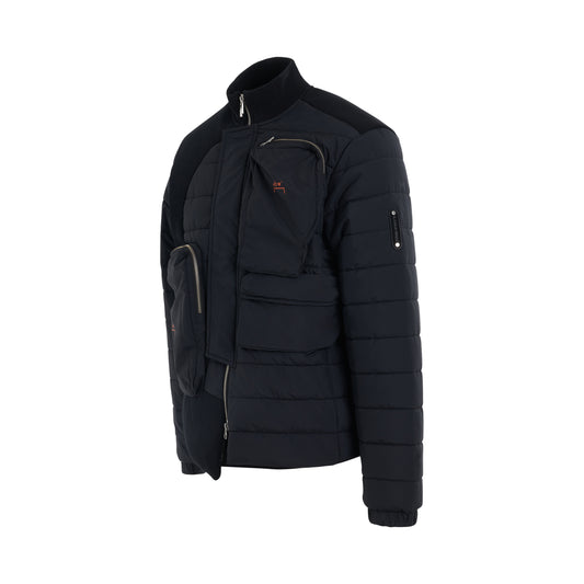 Asymmetric Padded Jacket in Black