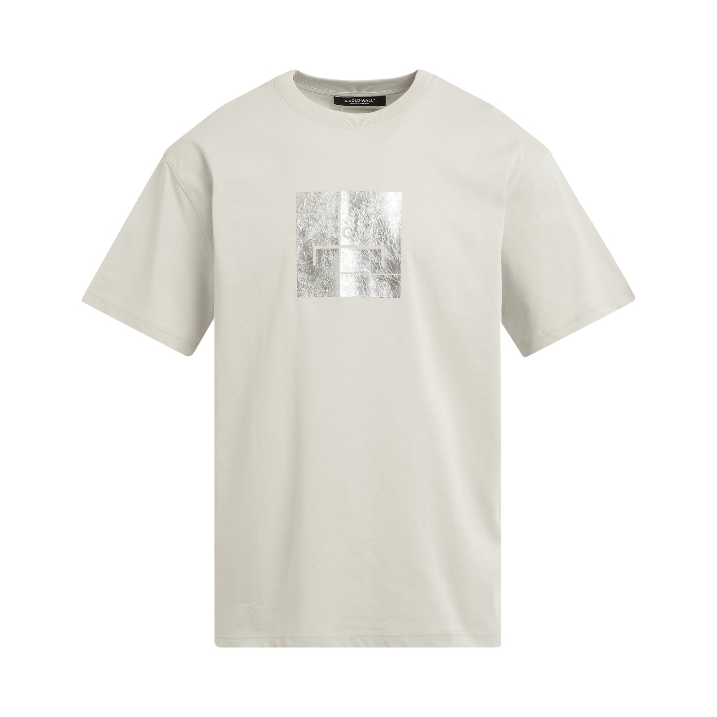 Foil Grid S/S T-Shirt in Bone