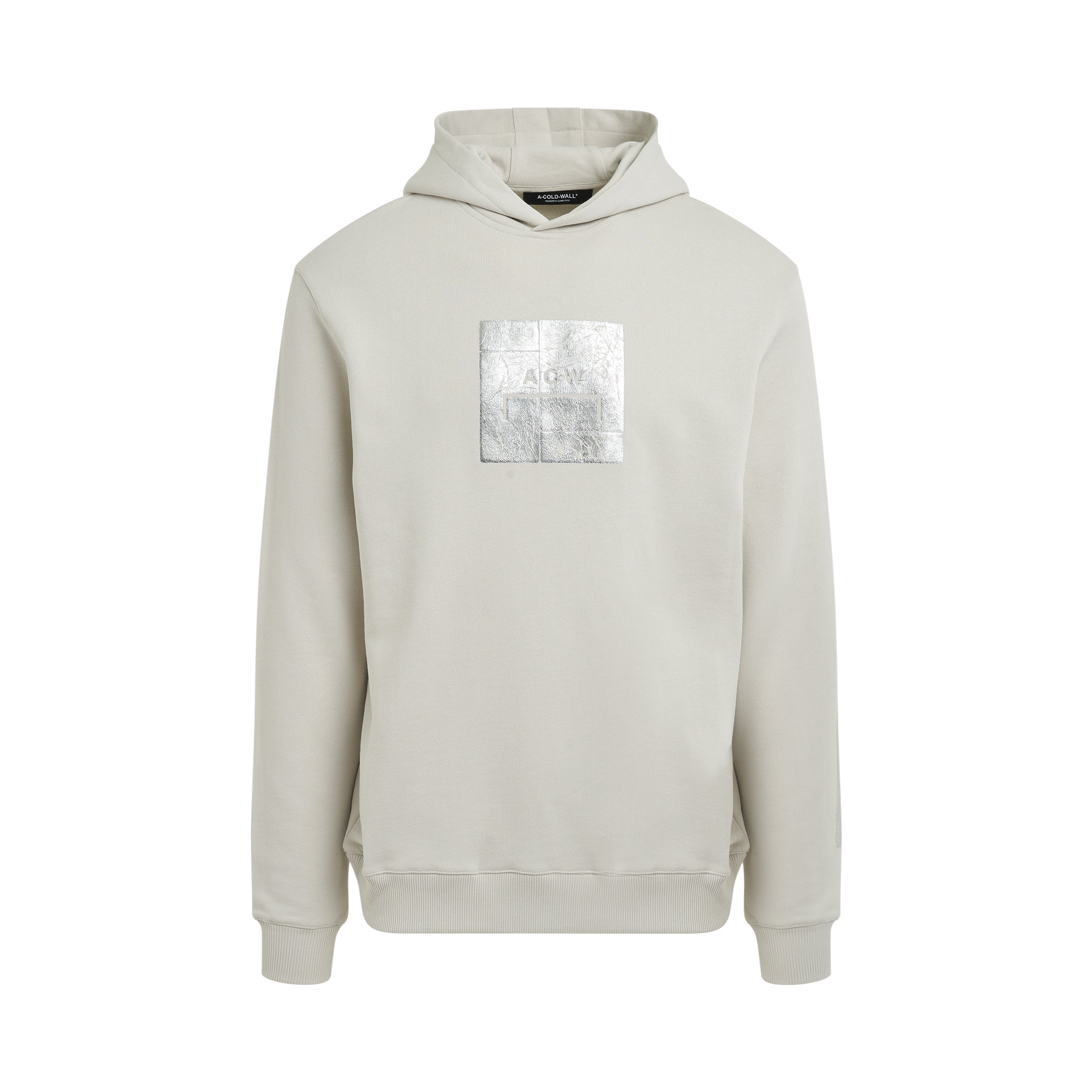 Foil Grid Hoodie in Bone