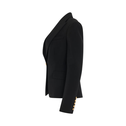 One Button Wool Jacket in Black