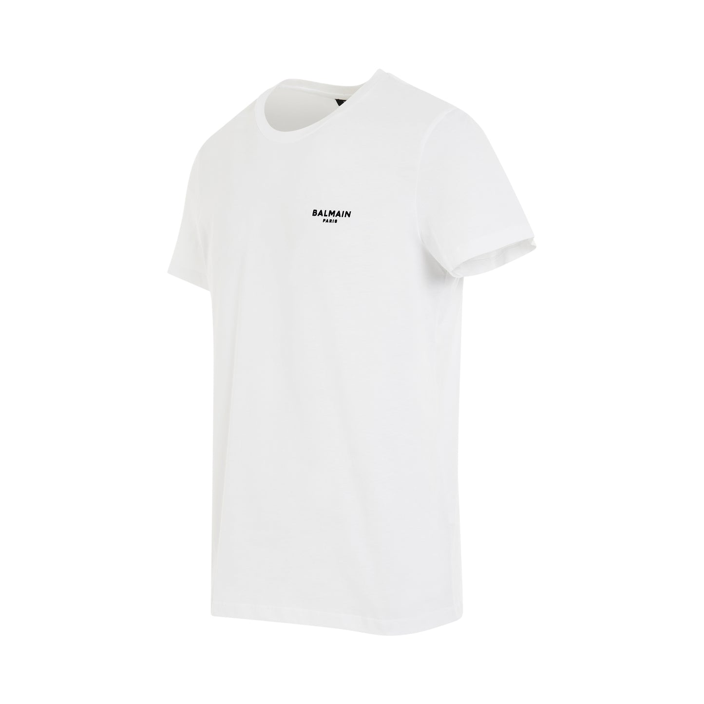 Logo Flock Classic Fit T-Shirt in White/Black