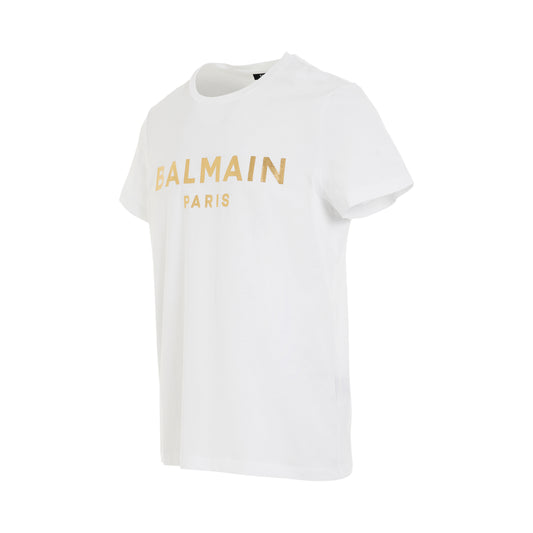 Foil Classic Fit T-Shirt in White/Gold