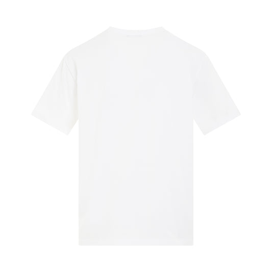 Coin Flock Straight Fit T-Shirt in White/Black