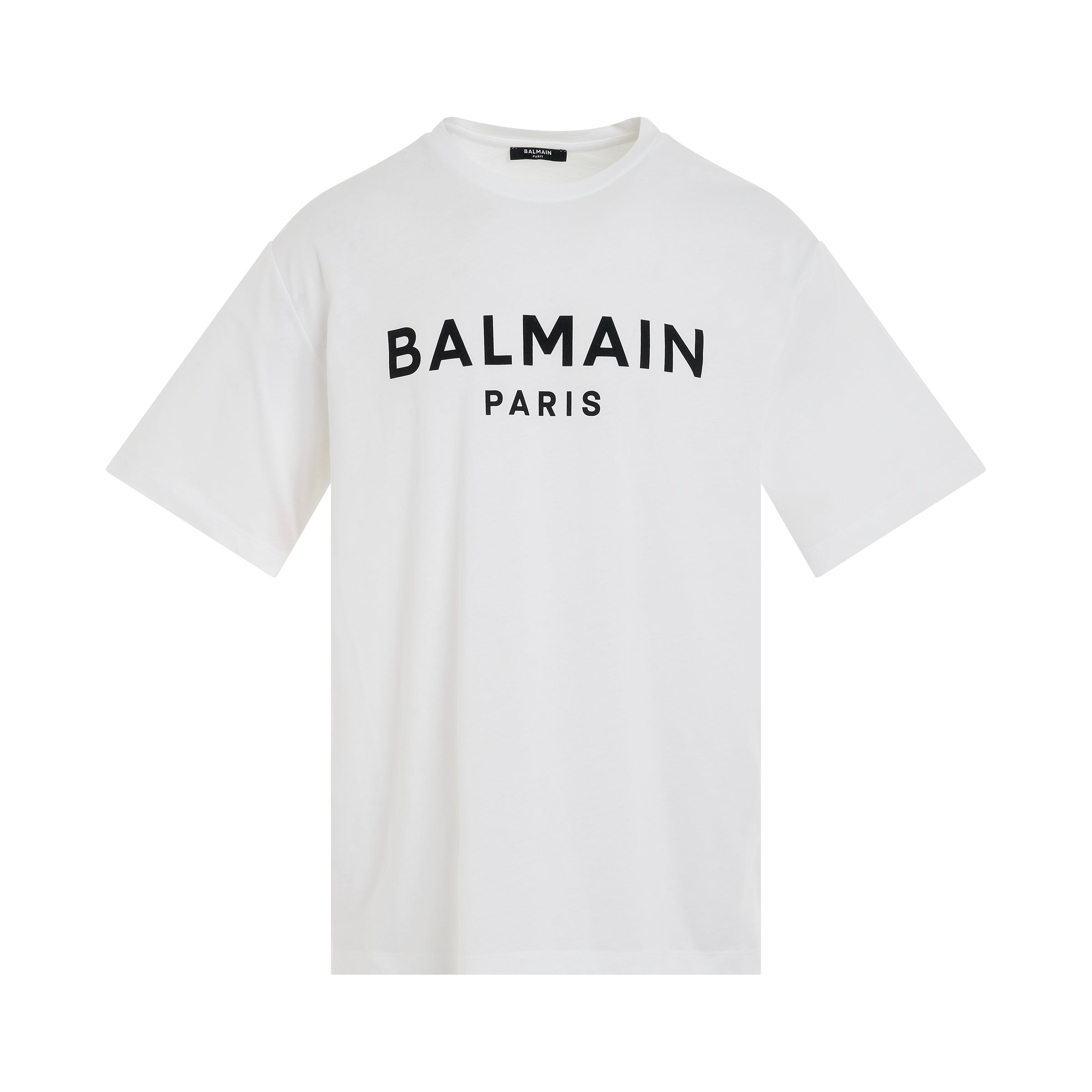 Logo Printed Straight Fit T-shirt in White/Black