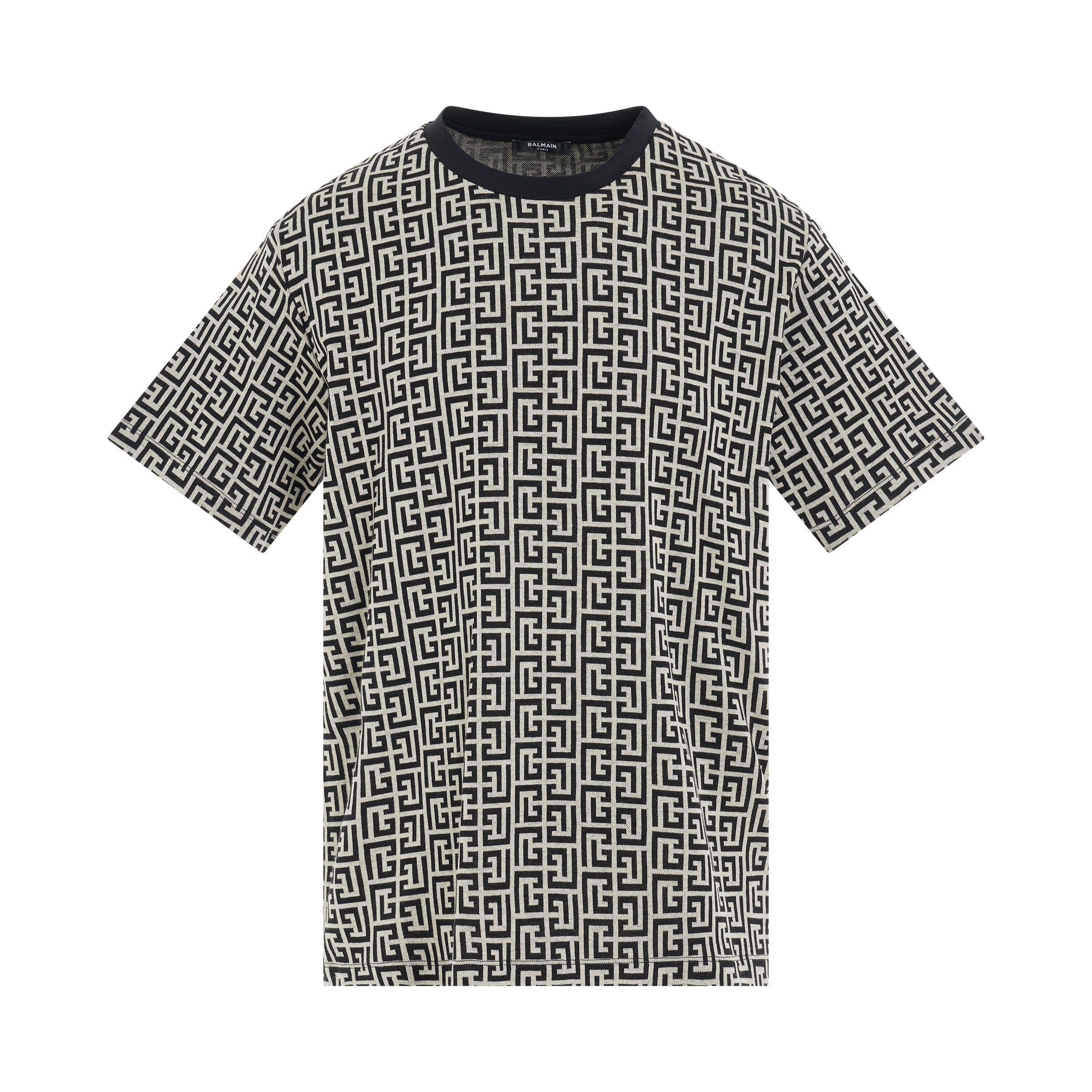 Monogram Bulky Fit T-Shirt in Ivory/Black