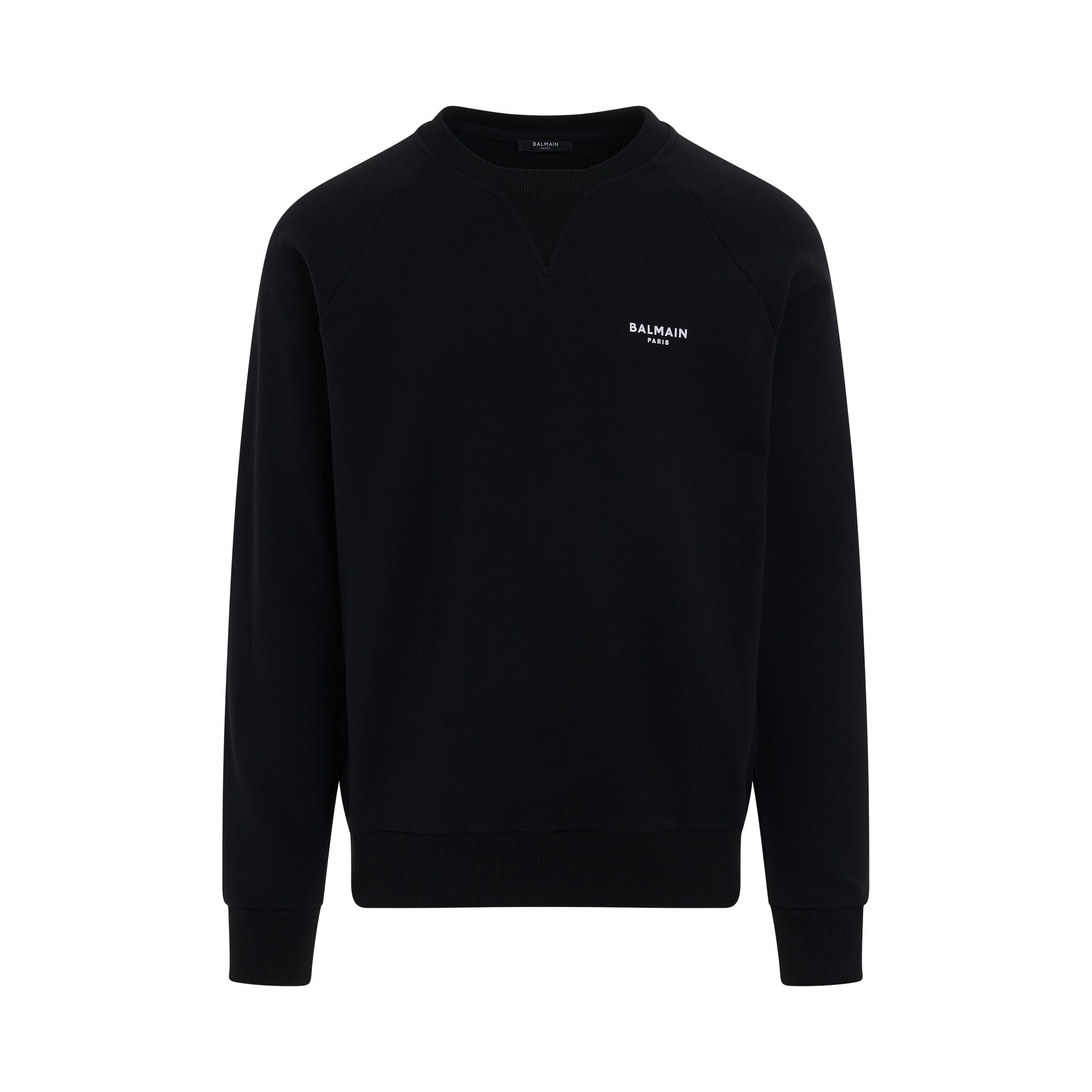 Flock Logo Sweatshirt in Black/White