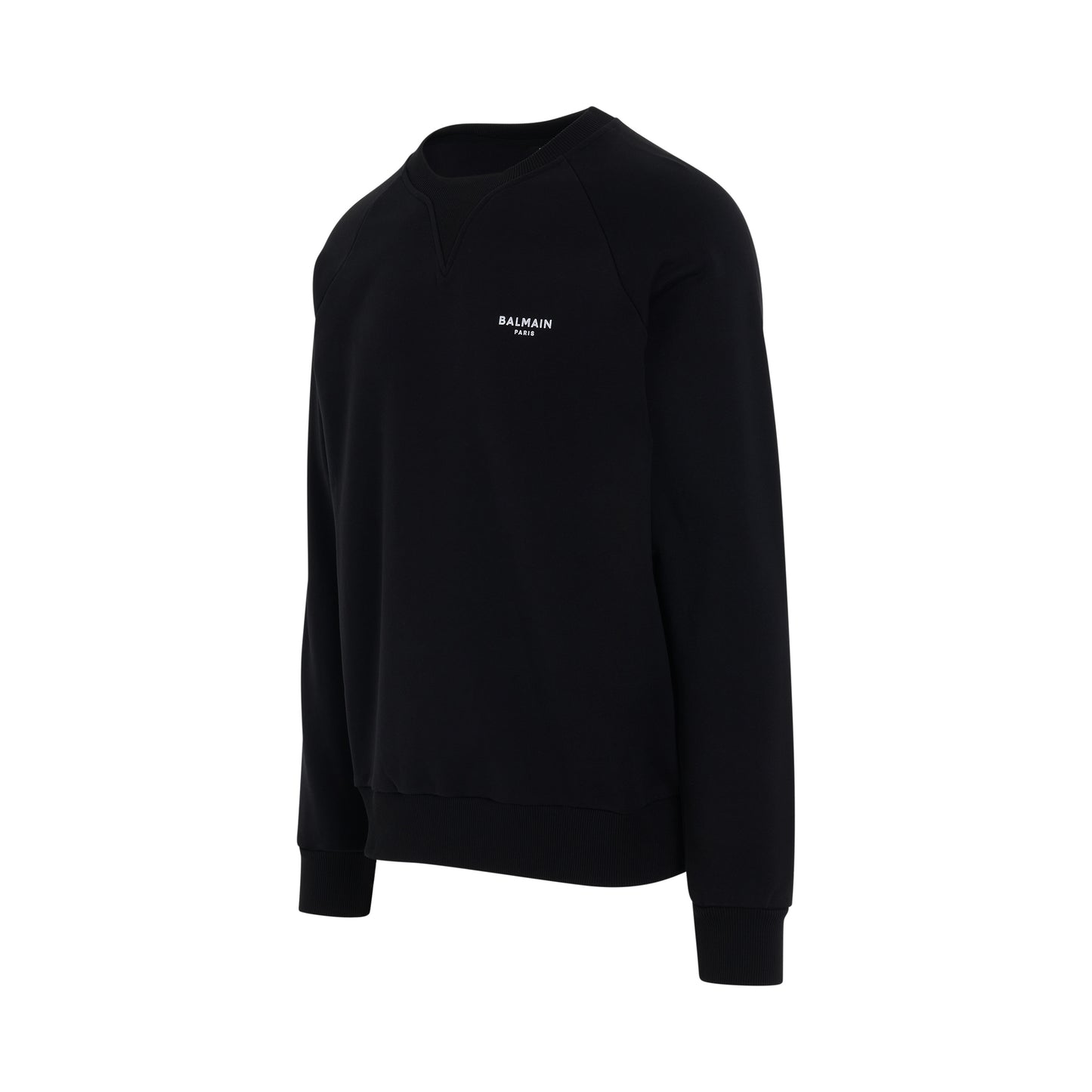 Flock Logo Sweatshirt in Black/White