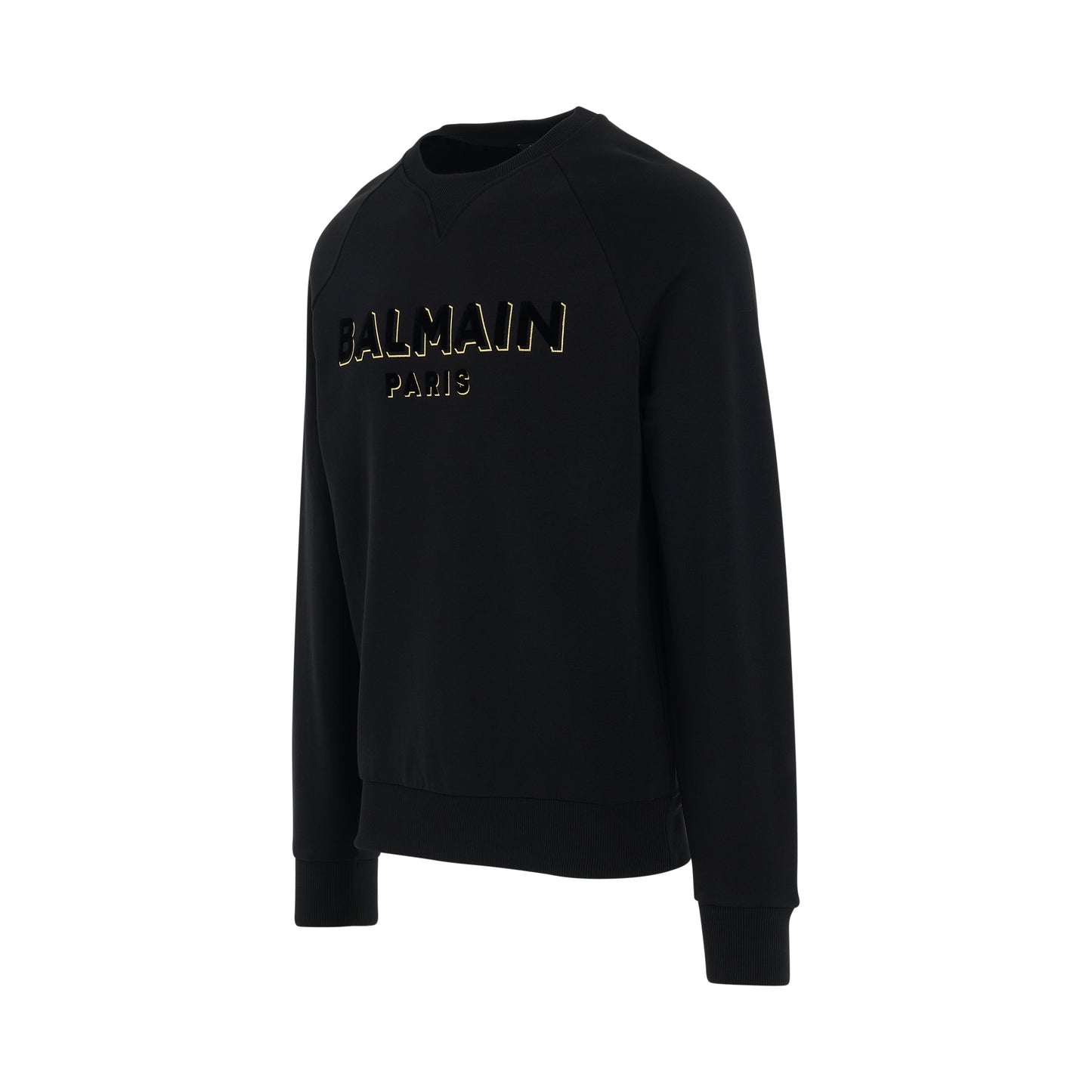 Flock & Foil Sweatshirt in Black/Gold