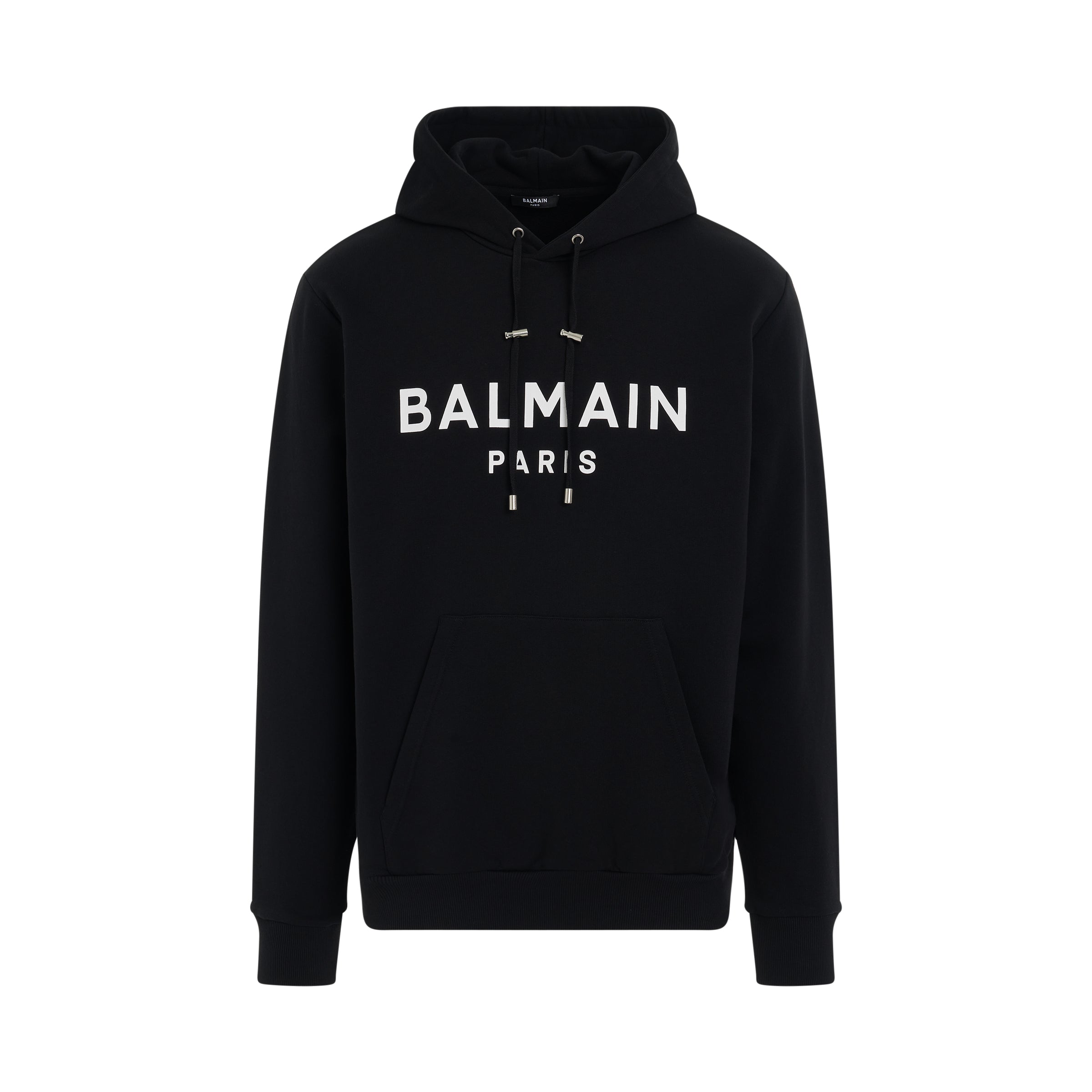 Balmain Monogram Faux Fur Hoodie in Black for Men