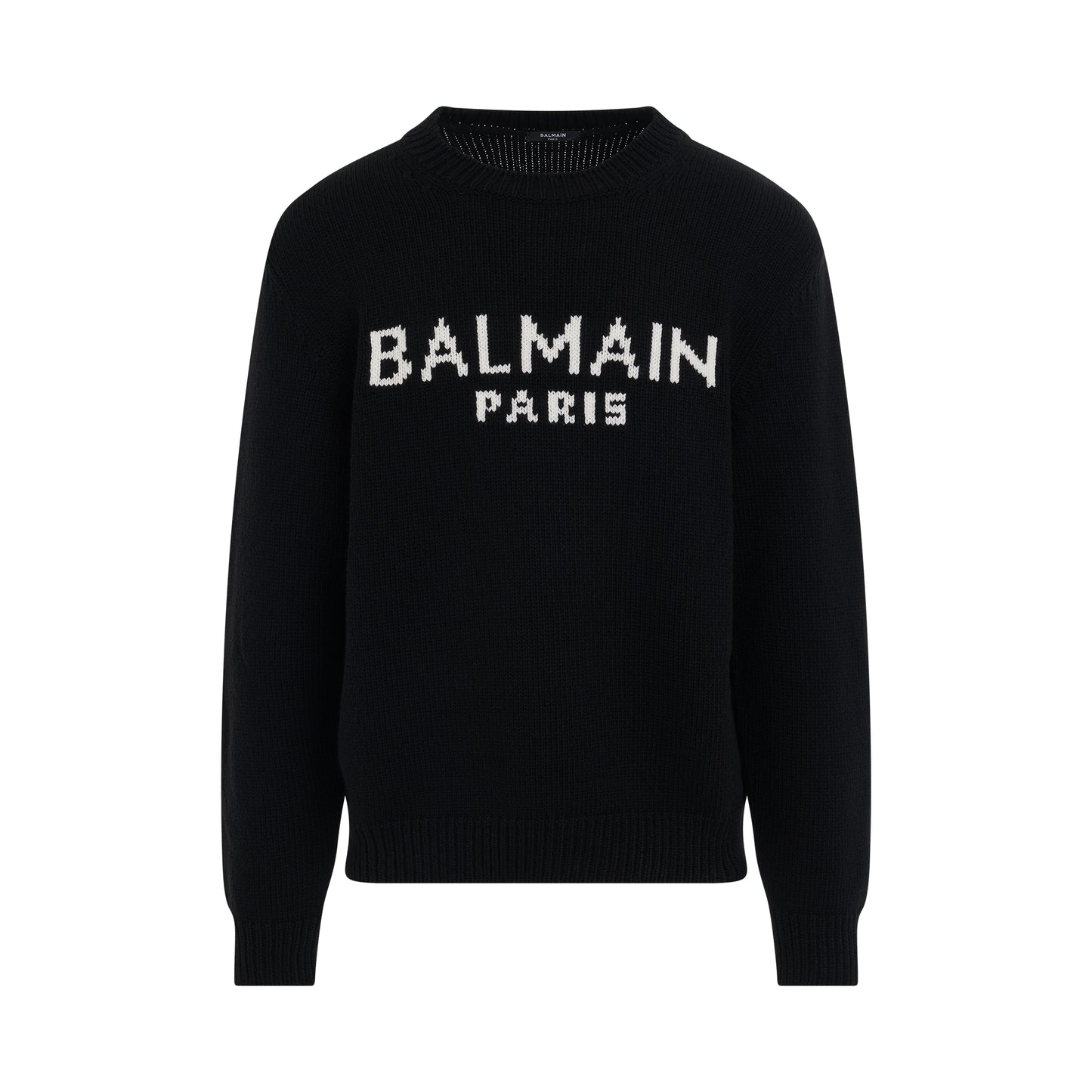 Merino Crewneck in Black/White